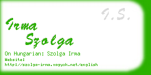 irma szolga business card